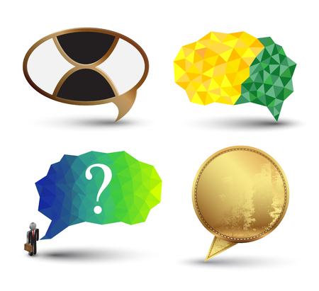 Speech bubble banner set.のイラスト素材