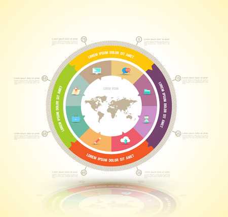 Vector circle business concepts with icons.のイラスト素材