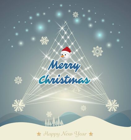 Merry christmas and happy new year card.のイラスト素材