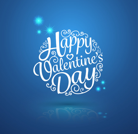 Happy Valentine's Day, lettering Greeting Card design circle text frame on shadows.Vector illustration.のイラスト素材