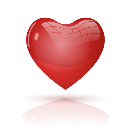 Red Vector Heart 3D style. Vector illustration. Can use for love, wedding, valentine's day.のイラスト素材
