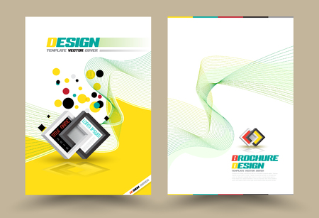 Vector Brochure Flyer design Layout template line style, size A4, Front page and back page, infographics. Easy to use and edit.のイラスト素材