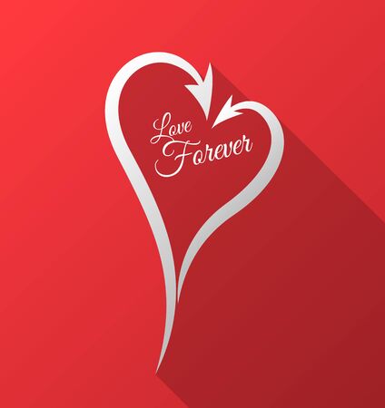 Heart arrows with love forever. Vector illustration. Can use for valentines, wedding, lettering card.のイラスト素材