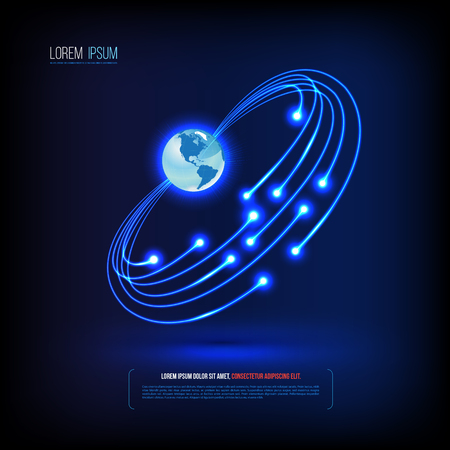 fiber optic connection / business communication / network technology / can use for brochure / infographicのイラスト素材