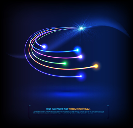 Optical fibers communication conceptのイラスト素材