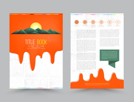Business brochure flyer design layout template in A4 size paint colorful dripping background texturedのイラスト素材
