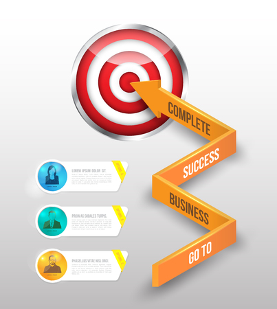 Business concept 3d arrow go to target and business people banner.のイラスト素材