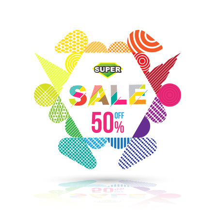 Modern hexagon badge sale.のイラスト素材