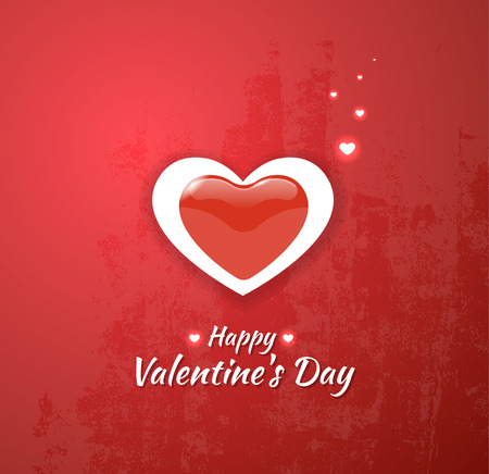 Vector Heart on red background texture, Vector Illustration. Can use for Love concept, wedding and valentines.のイラスト素材