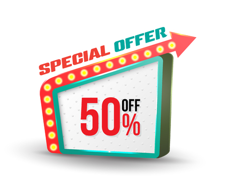 Special offer banner retro style with arrow.のイラスト素材