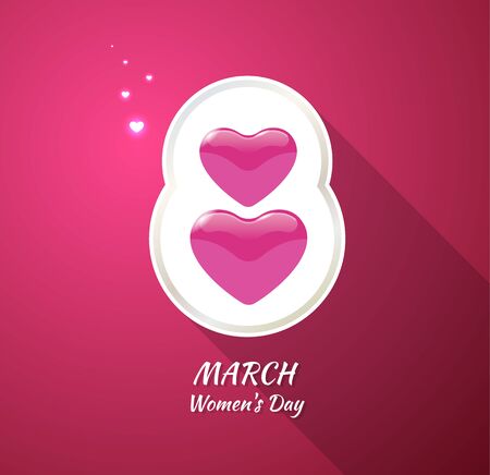 8 March with heart, International Women's Day. Vector illustration.のイラスト素材