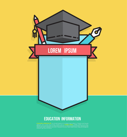 Education Badge Design for creating Study Plan, Schedule, Table, List, Timetable, Agenda, Chart or whatever data representation, Vector Illustration.のイラスト素材