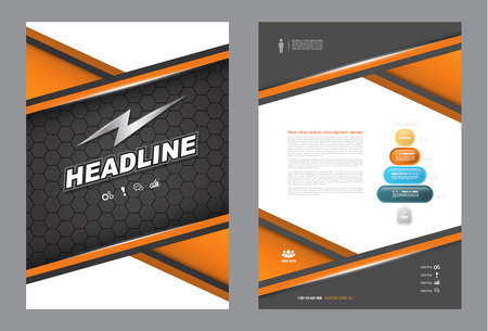 Cover annual report Leaflet Brochure Flyer template A4 size design, book cover layout design, Abstract presentation templates, Business report template.のイラスト素材