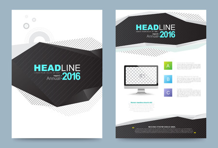 Cover annual report Leaflet Brochure Flyer template A4 size design, book cover layout design, Abstract presentation templates, Business report template.のイラスト素材