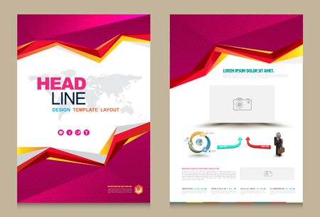 Cover annual report Leaflet Brochure Flyer template A4 size design, book cover layout design, Abstract presentation templates, Business report template.のイラスト素材