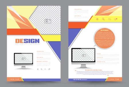 Cover annual report Leaflet Brochure Flyer template A4 size design, book cover layout design, Abstract presentation templates, Business report template.のイラスト素材