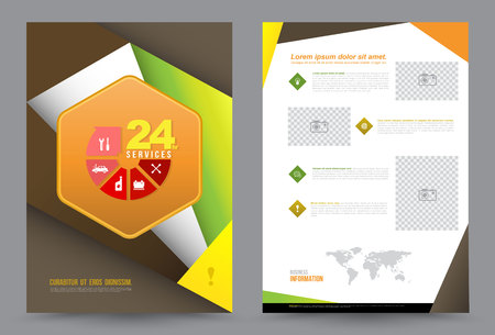 Cover annual report Leaflet Brochure Flyer template A4 size design, book cover layout design, Abstract presentation templates, Business report template.のイラスト素材