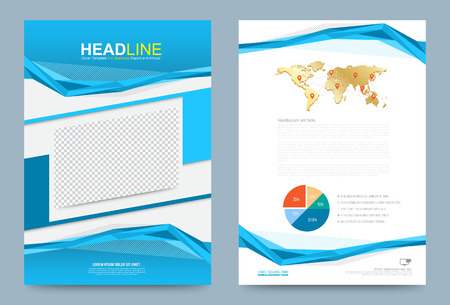 Cover annual report Leaflet Brochure Flyer template A4 size design, book cover layout design, Abstract presentation templates, Business report template.のイラスト素材