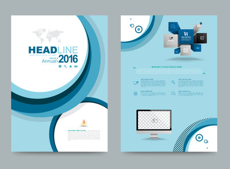 Cover annual report Leaflet Brochure Flyer template A4 size design, book cover layout design, Abstract presentation templates, Business report template.のイラスト素材