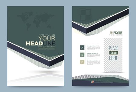 Vector cover design template simply and elegant style, Can use for flyer, brochure, annual report, magazine, book, poster, printing press and web presentation. Vector illustration. Front and back layout A4 size.のイラスト素材