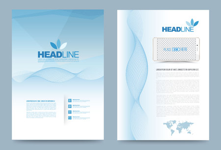 Vector cover design template simply and elegant style, Can use for flyer, brochure, annual report, magazine, book, poster, printing press and web presentation. Vector illustration. Front and back layout A4 size.のイラスト素材