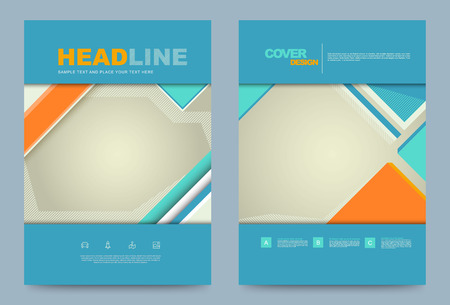 Vector cover design template simply and elegant style, Can use for flyer, brochure, annual report, magazine, book, poster, printing press and web presentation. Vector illustration. Front and back layout A4 size.のイラスト素材
