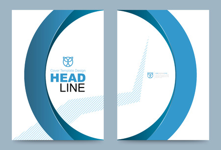 Vector cover design template simply and elegant style, Can use for flyer, brochure, annual report, magazine, book, poster, printing press and web presentation. Vector illustration. Front and back layout A4 size.のイラスト素材