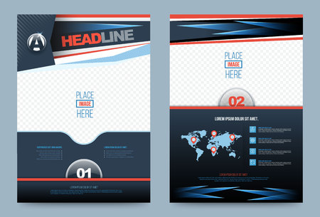Vector cover design template simply and elegant style, Can use for flyer, brochure, annual report, magazine, book, poster, printing press and web presentation. Vector illustration. Front and back layout A4 size.のイラスト素材