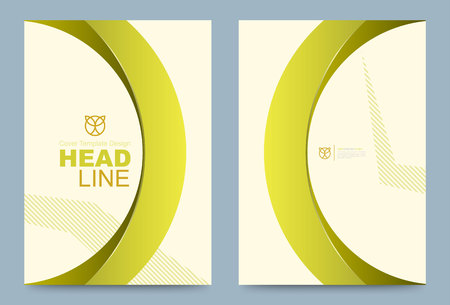 Vector cover design template simply and elegant style, Can use for flyer, brochure, annual report, magazine, book, poster, printing press and web presentation. Vector illustration. Front and back layout A4 size.のイラスト素材