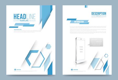 Vector cover design template simply and elegant style, Can use for flyer, brochure, annual report, magazine, book, poster, printing press and web presentation. Vector illustration. Front and back layout A4 size.のイラスト素材