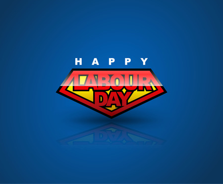 Happy Labour day badge shield. text signs. vector illustration. Can use for Labor day element advertising and poster.のイラスト素材