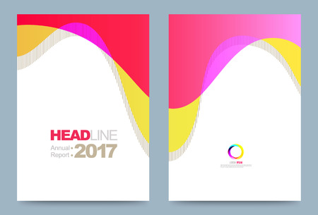 Vector cover design template simply and elegant style, Can use for flyer, brochure, annual report, magazine, book, poster, printing press and web presentation. Vector illustration. Front and back layout A4 size.のイラスト素材