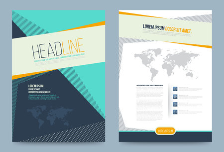 Vector cover design template simply and elegant style, Can use for flyer, brochure, annual report, magazine, book, poster, printing press and web presentation. Vector illustration. Front and back layout A4 size.のイラスト素材