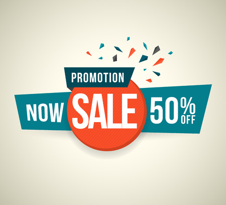 Promotion Now sale 50 percent off. Vector illustration.のイラスト素材