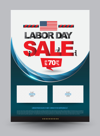 LABOR DAY SALE poster template. illustration. Use for Labor day advertising promotion.のイラスト素材