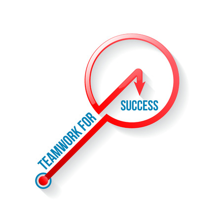 Teamwork for success key style for motivation business team. Vector illustration.のイラスト素材