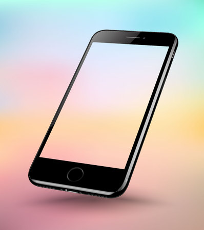 Perspective smartphone realistic mock-up. Vector illustration.のイラスト素材