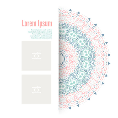 Line art half circle template. Vector illustration.のイラスト素材