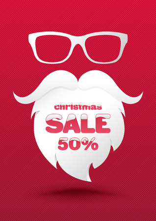 Christmas Sale Poster Template. Use for Holidays promotion advertising. Vector illustration.のイラスト素材