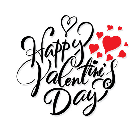 Happy Valentine's day lettering. Vector illustration for valentine's card.のイラスト素材