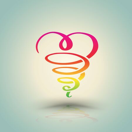 Heart twist hand draw. Vector illustration.のイラスト素材