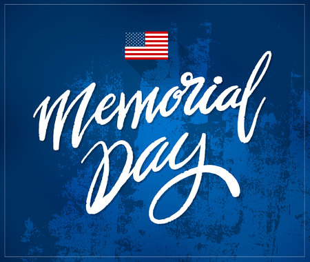 Happy Memorial Day lettering. Vector illustration.のイラスト素材