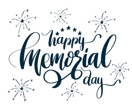 Happy Memorial Day lettering. Vector illustration.のイラスト素材