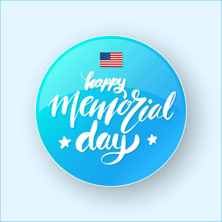 Happy Memorial Day lettering. Vector illustration.のイラスト素材