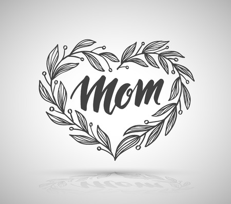 Love Mother for Mother's Day card. Vector illustration.のイラスト素材