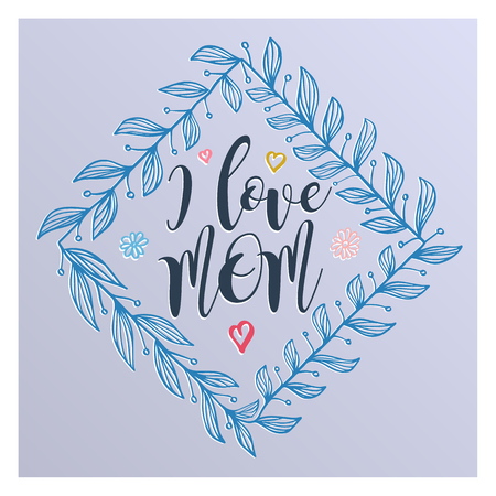 Love Mother for Mother's Day card. Vector illustration.のイラスト素材