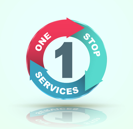 One stop services icon. Vector illustration.のイラスト素材