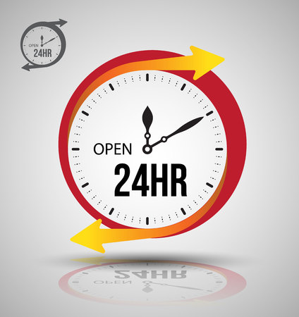 24 hours services banner. Vector illustration.のイラスト素材
