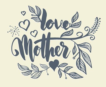 Love Mother for Mother's Day card. Vector illustration.のイラスト素材