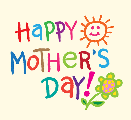 Love Mother for Mother's Day card. Vector illustration.のイラスト素材